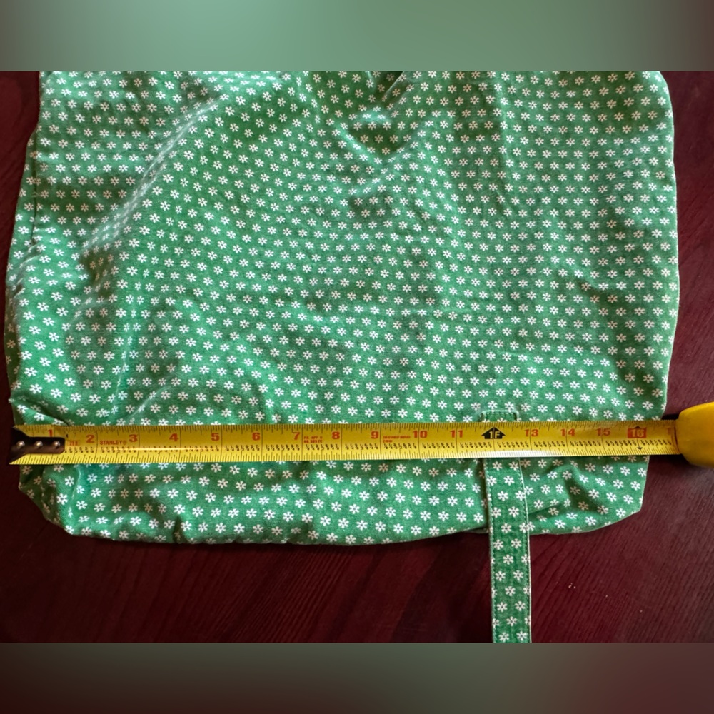 Chic Green with White Flowers Cotton Tote Bag, Land’s End - Picture 15 of 16